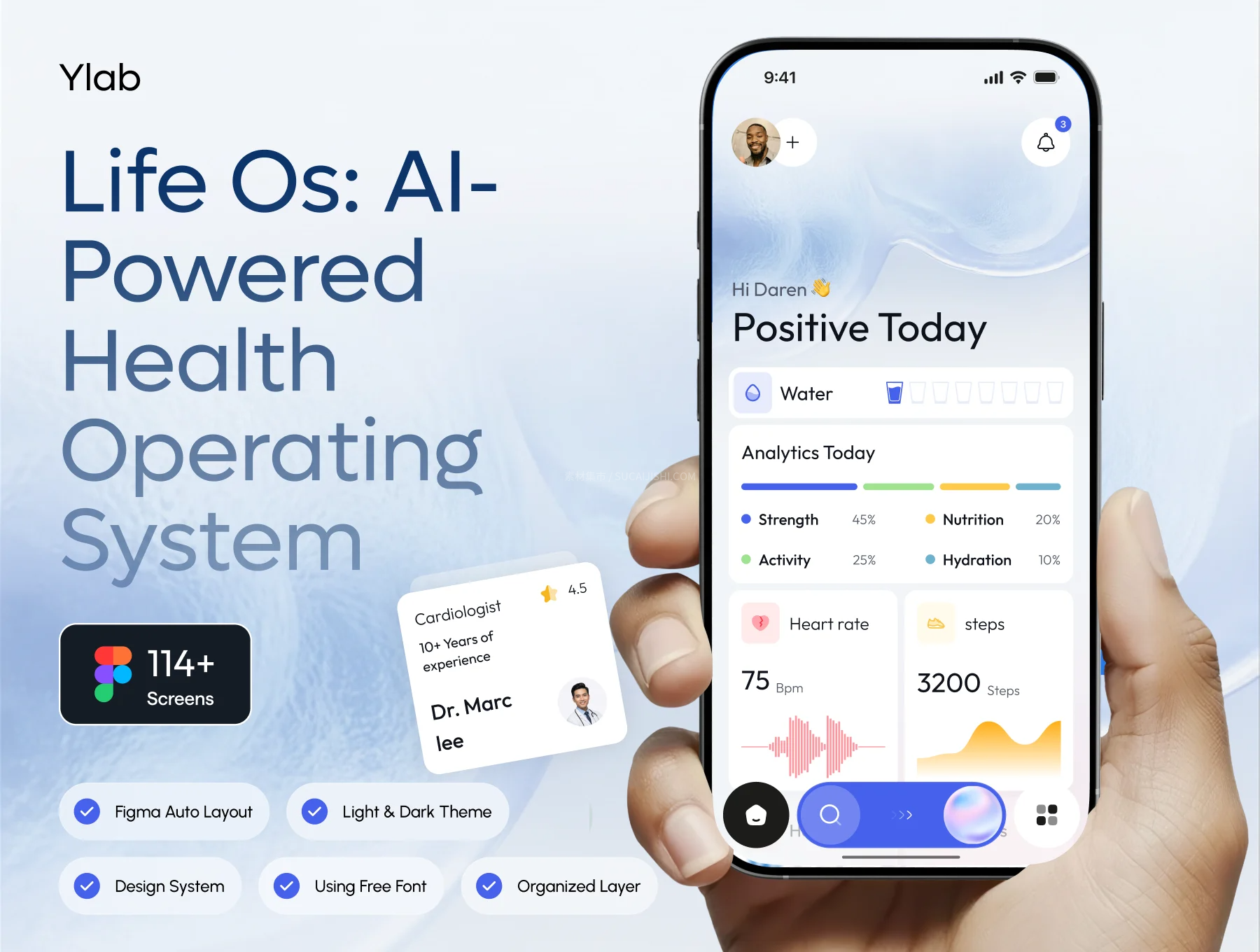 Life OS 全面健康与医疗保健 APP UI 套件